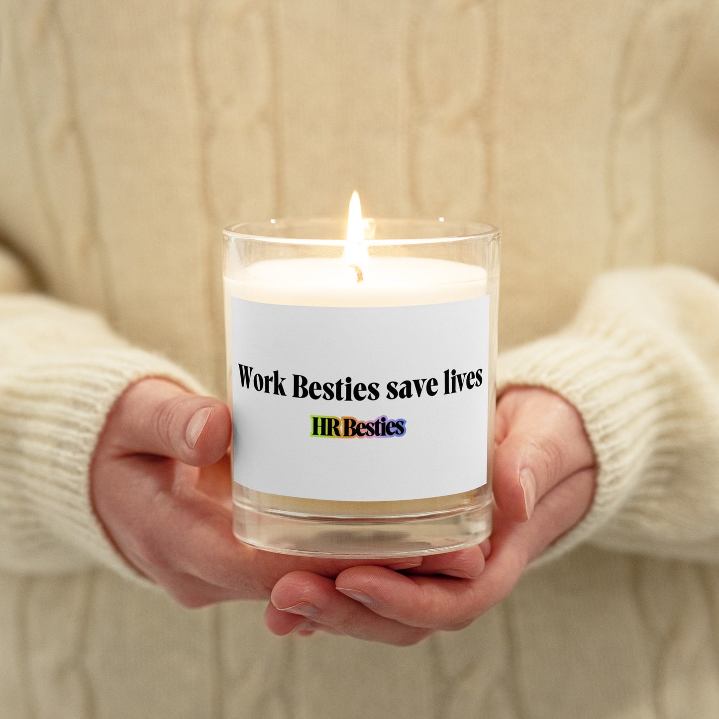 "Work Besties save lives" Glass Jar Candle