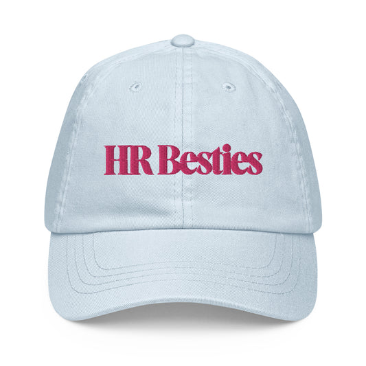 Pink Embroidery "HR Besties" Pastel Baseball Hat