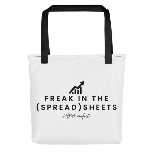 "Freak in the (Spread) Sheets" Tote Bag